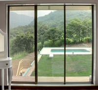 Pintu Sistem Kaca Tempered Ganda Berbahan Aluminium Alloy dengan Thermal Break Anti Air dan Geser Model HC Postmodern untuk Kamar Tidur, Toko Anggur, dan Supermarket