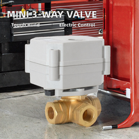 Meilleure vanne à boisseau sphérique micro-électrique BEST Mini C5303 en laiton à commande 3 voies, actionneur 12V 24V DC 220V, personnalisable OEM DN08~25, pour applications hydrauliques