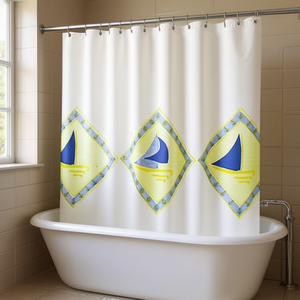 Cortina de Ducha de 180 x 200 cm con Diseño de Velero, Tema Náutico - Product Image 3