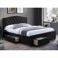Échantillon gratuit Lit de luxe Double moderne en bois massif de luxe King Size