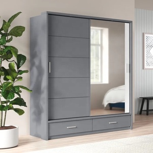 Armoire à Double portes moderne et populaire de haute qualité, Armoire de Style européen avec miroir de Dressing pour meubles de chambre à coucher - Product Image 6