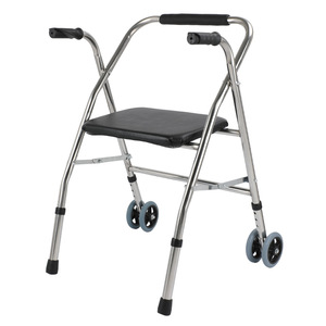 Déambulateur pliant Ji Shengrui en acier inoxydable à quatre roues, aide à la marche légère et portable avec siège pour personnes âgées - Product Image 2