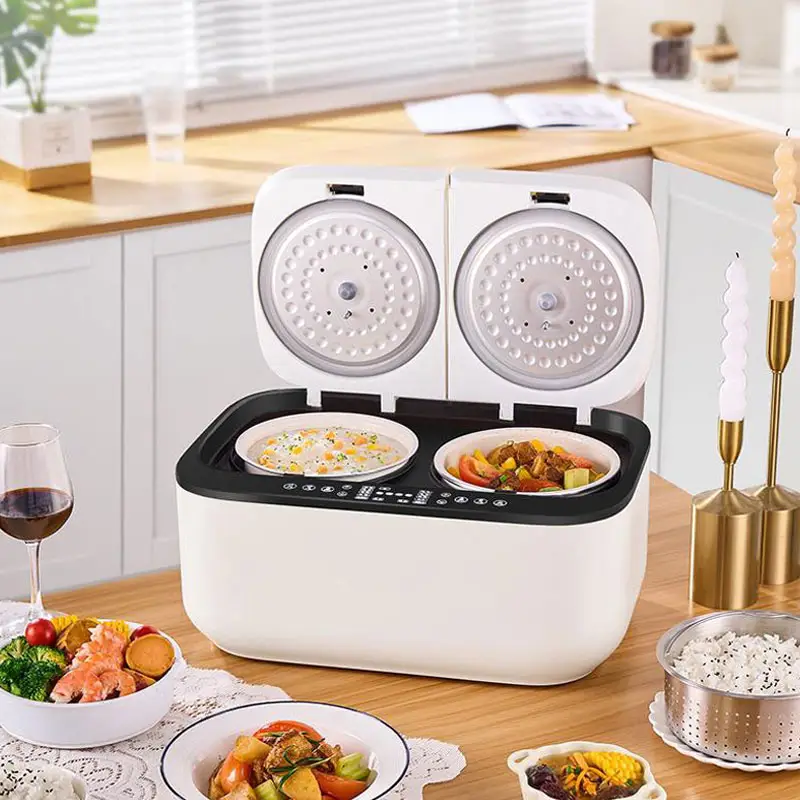 Cuiseur à riz électrique nouveau design 5 litres avec revêtement intérieur en céramique cuiseur à riz à double pot au micro-ondes