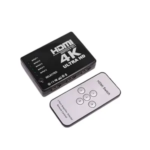 OEM ODM Aksesori Ruang Permainan 5 Port HDMI 1.3 Kotak Sakelar Mendukung Tombol IR 4K60HZ dan Video Pengalih Otomatis