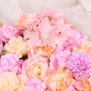 Muro de Flores Artificiales de 38cm, Arreglo Cuadrado de Rosas y Dalias, Decoración para Bodas y Hogar, Plástico y Seda, Alta Simulación - Product Image 1