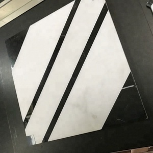 Đá Cẩm Thạch Trắng Desgin mới với đường màu đen gạch khảm vuông để trang trí nội thất - Product Image 5