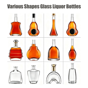 Bouteilles de liqueur en verre personnalisées, forme de gourde, 750 ml, 1000 ml, pour <span class=keywords><strong>Cognac</strong></span>, Brandy, avec bouchon à vis - Product Image 4