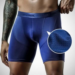 Caleçons de sport pour hommes respirants, anti-frottement, à jambe longue, taille mi-haute, ajustés et allongés, pour la course et le fitness - Product Image 1