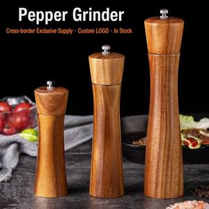 Moulin à sel et à poivre en <span class=keywords><strong>bois</strong></span> d'acacia massif de qualité supérieure, moulin à poivre rechargeable manuel pour la cuisine - Product Image 1