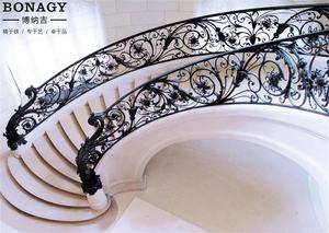 伝統的なデザインの鋳鉄製室内階段の手すり 鍛鉄製手すり - Product Image 5