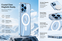 Étui de téléphone portable magnétique transparent SIBOTE avec pare-chocs en TPU et dos rigide en PC, antichoc, compatible avec