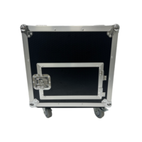 Flight case OEM/ODM 6U+4U de haute qualité pour amplificateur d'affichage karaoké, avec couvercle rabattable, vérins hydrauliques, roulettes pivotantes à 4 roues, IP67