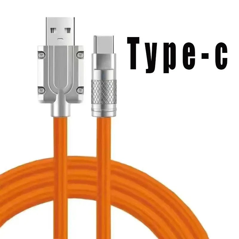 120W Type C Cable Cord 6A Super Fast Charging Cable Liquid Silicone For Xiaomi Huawei Samsung Bold 6.0 Data Line Rainbow Colours