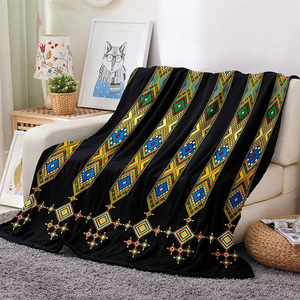 Ethiopia Nghệ Thuật Đế Chế Abyssinia In Nữ Hoàng Vua Kích Thước Trang Trí Sợi Nhỏ Flannel Chăn - Product Image 4