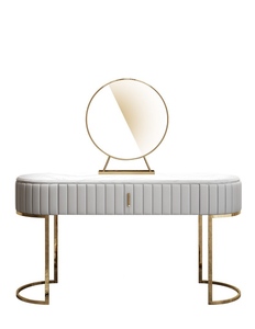 Coiffeuse classique de style européen, meuble de <span class=keywords><strong>chambre</strong></span> à coucher pour filles, Table de toilette avec miroir, maquillage, Vanity - Product Image 2