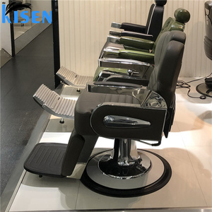 Kisen Electric sillas de peluquero de cuero de lujo de un motor puede invertir automáticamente el pedal trasero babera Silla de peluquería para la venta - Product Image 6