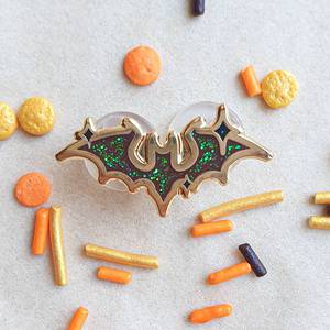Nouvelles épingles à revers miniatures populaires pour Halloween, amis effrayants, badge personnalisé, chauve-souris, fantôme et maïs sucré, ensemble d'épingles en émail dur, paillettes - Product Image 5