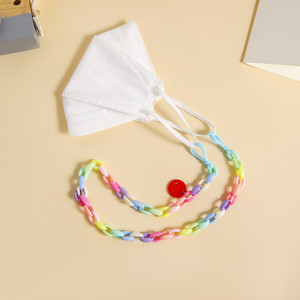 Cadena de gafas y máscara infantil de acrílico con diseño de cara sonriente gigante roja, unisex, elegante, con temática de dibujos animados para el día a día - Product Image 2