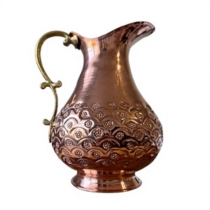 Jarra de Cobre Martillado Vintage con Asa de Latón, Ecológica, Hecha a Mano, Capacidad de 1.7L, para Bodas y Fiestas, Duradera - Product Image 2