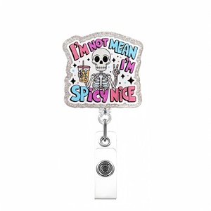 Vente chaude Glitter Halloween Acrylique <span class=keywords><strong>Badge</strong></span> Bobine Fun Rétractable Infirmière <span class=keywords><strong>Porte</strong></span>-<span class=keywords><strong>Badge</strong></span> - Product Image 6