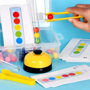 Jouet éducatif pour enfants CE CPC Clip perles jeu de correspondance des couleurs bataille jeu de société Tube de serrage jeu de balle pour les enfants - Product Image 2