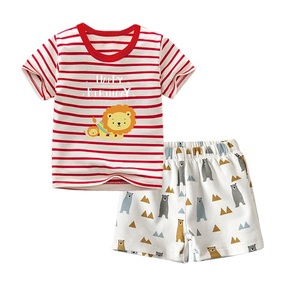Ali <strong>Express</strong> China Summer Wear Kids Clothing <strong>Names</strong> As Wholesale Children Clothes Striprd T-shirt And Shorts Set - Product Image 4