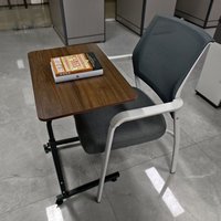 Table d'appoint mobile réglable en hauteur en MDF mélaminé anti-rayures, avec roulettes, pour ordinateur portable, à placer sur le lit, pour chambre à coucher domestique