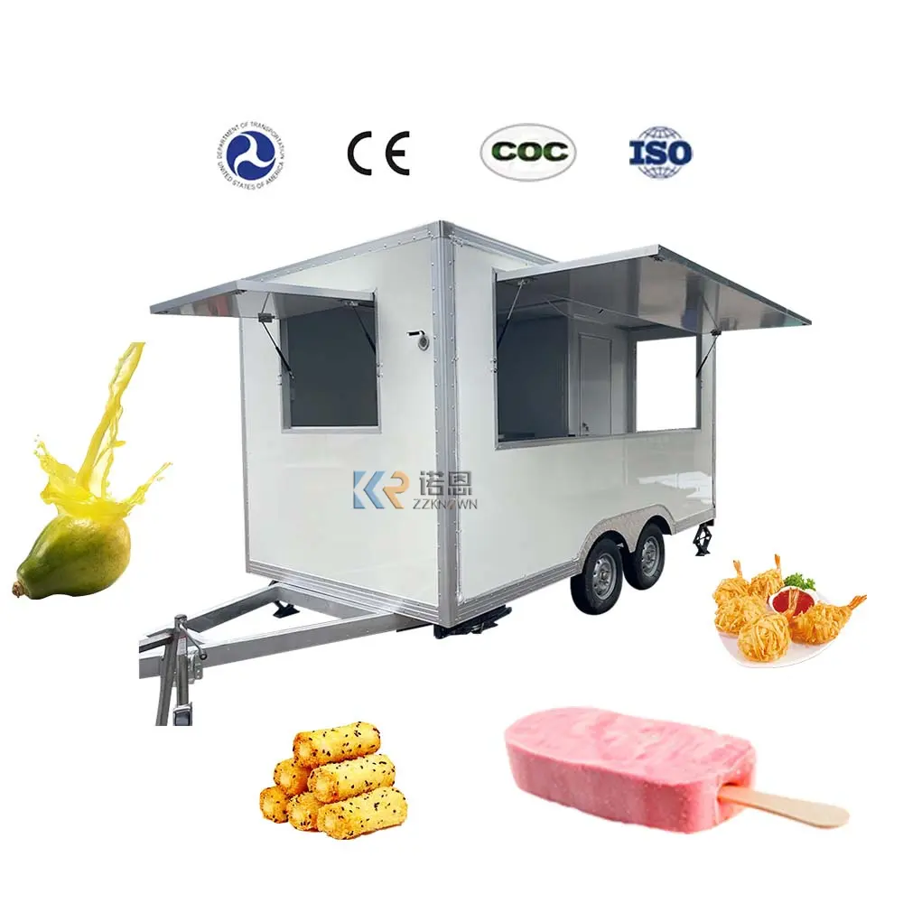 OEM Mobile Kitchen Food Trailer Van Truck Customized Fruits Snack Vending Cart Customized Coffee Kiosk for Sale
