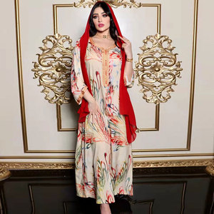 Mode musulmane, robe arabe pour femmes, abaya Dubaï, robe imprimée Ramadan, abaya Eid Mubarak, robe abaya - Product Image 5