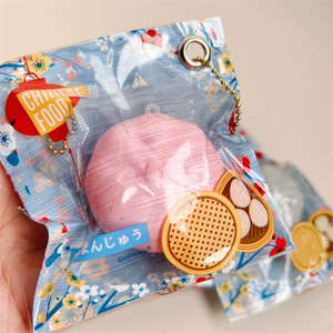 Pendentif porte-clés anti-stress en mousse PU à montée lente, en forme de petit pain chinois Kawaii, 5 cm, vente en gros, prêt à expédier - Product Image 5