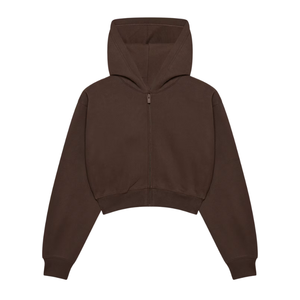 Sweat-shirts pour femmes avec logo personnalisé, veste en molleton de coton, streetwear, manches longues, fermeture éclair, capuche, longueur standard, hauts à capuche, ensemble 2 pièces - Product Image 1