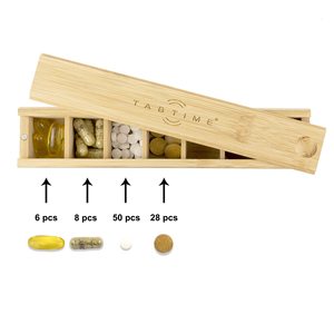 Boîte à pilules en bois Tabtime, organiseur de médicaments hebdomadaire 7 jours, étui de rangement portable pour la gestion quotidienne des doses - Product Image 2