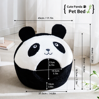 Lit pour chat en forme de panda, nid douillet en peluche, maison pour animaux de compagnie chaude toute l'année pour chats d'intérieur