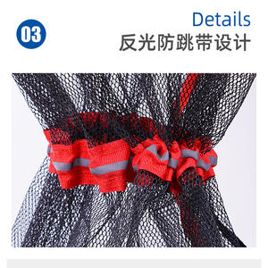 Jaula de pesca de polietileno, red plegable para peces vivos, pesca salvaje con anillos de aleación de aluminio y protección de bordes - Product Image 4