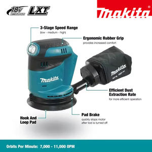 Machine à poncer sur rail Makita 18V sans fil, sans balais, mini-outil de polissage pour le travail du bois, petit outil de meulage pour meubles - Product Image 4