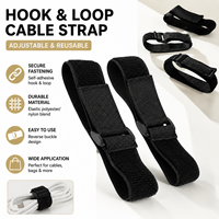 Sangle de fixation élastique auto-adhésive à boucle croisée pour câbles, en polyester/nylon, pour l'organisation des cordons