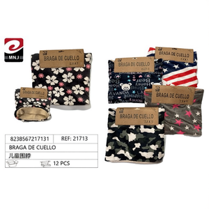 Scaldacollo per Bambini, Confezione da 12 Pezzi, in Morbido Pile Stampato, Accessorio Invernale - Product Image 2