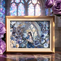 Autocollants imperméables en PET de la série Collection de fleurs pour fenêtre, autocollants de carnet de notes à motifs floraux estampés à chaud, en promotion