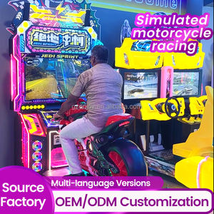 Simulateur de moto dynamique pour deux personnes, machines de jeu d'arcade à pièces, éclairage coloré, divertissement de la ville de jeux vidéo - Product Image 4