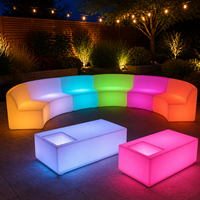 Seau à glace lumineux LED d'extérieur, étanche, anti-UV, anti-jaunissement, pour bar à café, table de patio, en PE recyclable