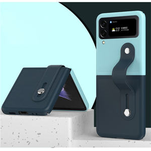 Funda para teléfono móvil Galaxy Z <span class=keywords><strong>Flip</strong></span> 4, carcasa plegable de Color a juego, soporte de pulsera retráctil para PC, <span class=keywords><strong>Samsung</strong></span> Z <span class=keywords><strong>Flip</strong></span> <span class=keywords><strong>3</strong></span> - Product Image 2