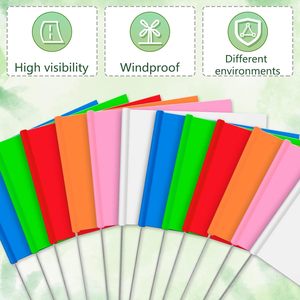 Logo kustom 4*5 inci bendera survei PVC kuning biru merah putih oranye untuk rumput - Product Image 2