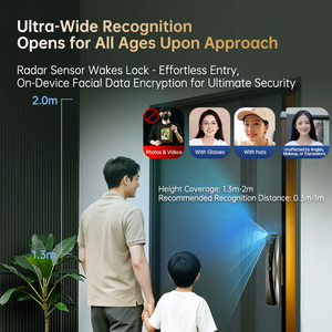 Serrure Intelligente Trudian Contact TD-W2-B pour le Commerce Extérieur avec Reconnaissance Faciale, Empreinte Digitale, Clé, Œilleton en Alliage d'Aluminium 2MP et Contrôle via l'Application Tuya - Product Image 5