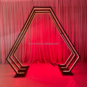 SMS Modern LED Wedding Walkway Stage <b>Backdrop</b> Decoration <b>Stand</b> Durable Geometric Metal <b>Backdrop</b> <b>Stand</b> LED Arch Wedding Supplier - Product Image 1