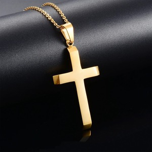 Collier croix classique, pendentif croix en acier inoxydable, bijoux religieux pour hommes et femmes - Product Image 2