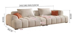 Divano in Velluto Peluche 3 Posti Bianco Crema Nuovo Arrivo 2026 - Arredamento Compatto per <span class=keywords><strong>Soggiorno</strong></span>, Appartamenti, Hotel, Ville - Vendita all'Ingrosso - Product Image 6