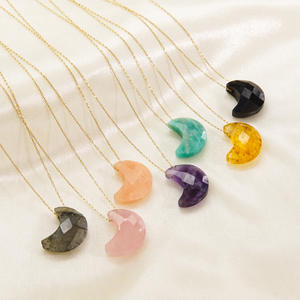 Collar con Colgante de Luna de Amatista, Precio al por Mayor, Piedra Natural para Mujer, Joyería para Fiestas - Product Image 3