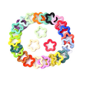 Colgante perforado de 30mm, llavero de estrella de cinco puntas de Color sólido acrílico, accesorios de joyería, Material colgante, estrella de Color - Product Image 4