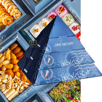 Boîte d'emballage alimentaire en forme de pyramide pour pâtisseries, plateau de service à partager, emballage traiteur en carton, boîte pyramide pour gâteaux, desserts et plateaux de collations