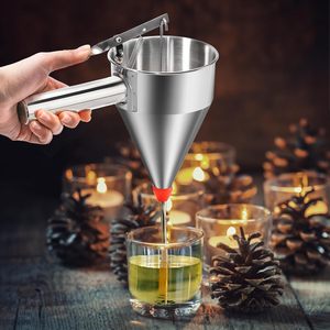 Stocked Stainless Steel Detachable Handle Pancake Batter Dispenser Stand Safe <b>Kit</b> Includes 2 Pieces for Baking <b>Cake</b> Decorating - Product Image 5